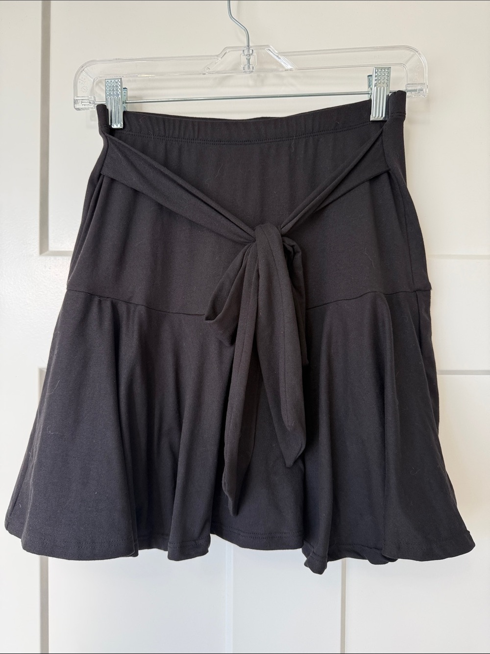 Women’s Black Tie-Waist Flared Skirt Skort Size Small